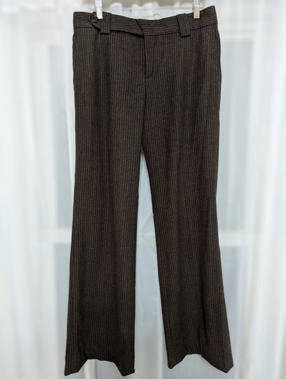 Pink Tartan Mid-Rise Wide Leg Wool Pants - Size 10/12